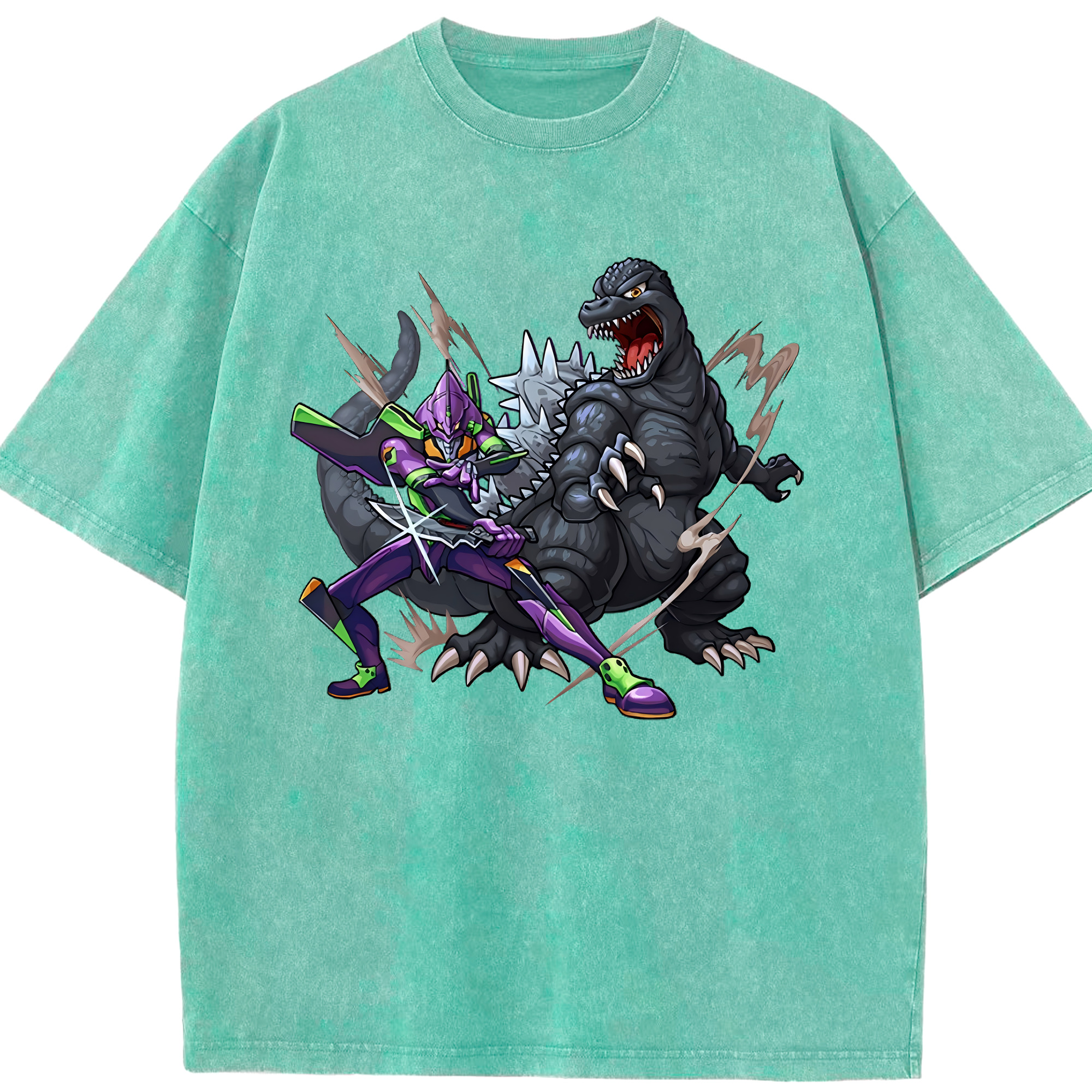（画像用） EVA 新世紀エヴァンゲリオン 綿100% ヴィンテージ風 半袖Tシャツ（フロントプリント）